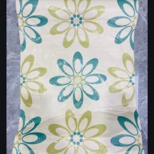 Falish Off White Base With Mint Green & Teal Blue Flowers Furniture Film Wallpaper for Cupboard Door, Almirah, Fridge, Tabletop ,Wall, Floor DIY & Revouation Project:24×288 inch, Self Adhesive