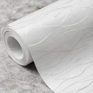 Falish Elegant Golden Waves Furniture Film Wallpaper for Cupboard Door, Almirah, Fridge, Tabletop, Wall, Floor DIY & Revouation Project:24×288 inch, Self Adhesive