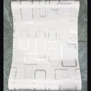 Falish Silver Geometric Furniture Film Wallpaper for Cupboard Door, Almirah, Fridge, Tabletop, Wall, Floor DIY & Revouation Project:24×288 inch, Self Adhesive