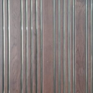 Falish PVC Wall Panel Walnut Brown With Golden Lines (Pack Of 10)