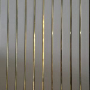Falish PVC Wall Panel Grey With Golden Lines (Pack Of 10)