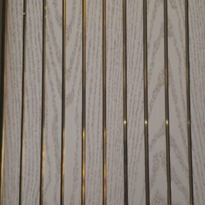Falish PVC Wall Panel White With Golden Lines (Pack Of 10)