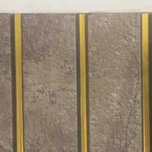 Falish PVC Wall Panel Greyish Brown With Golden Lines (Pack Of 10)