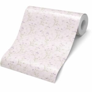 Falish Soft Pastel Floral Vine Pattern Furniture Film Wallpaperfor Cupboard Door,Almirah, Fridge, TabletopWall, Floor DIY &Revouation Project:24×288 inch,Self Adhesive