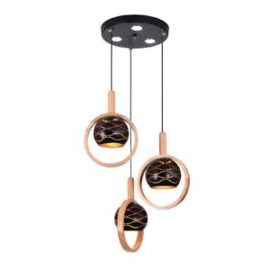 Jenco B98/3 Black+Gold E27 Pendant Lamp (D250mm)